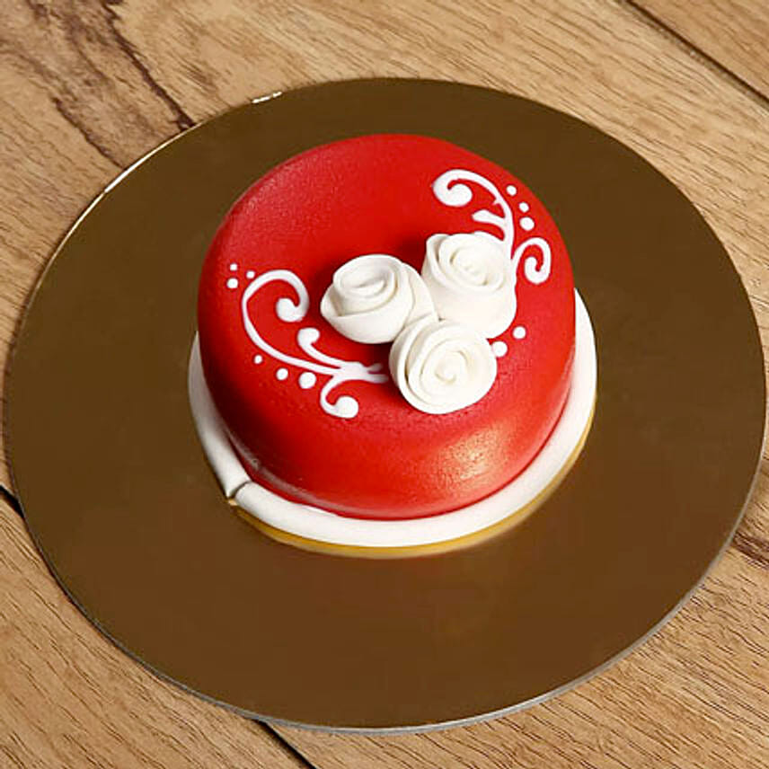 Red Roses Bouquet And Mono Cake Combo