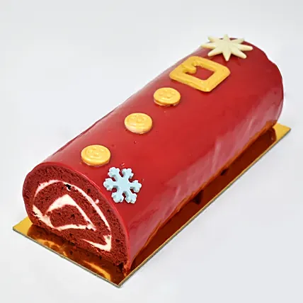 8 Portion Red Velvet Log Cake: Send Cakes to Bahrain