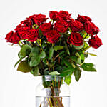 Romantic Red Rose Vase Arrangement