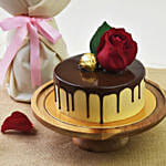 Half Kg Chocolate Delight Cake and Roses Bouquet