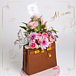 Mothers Day Bag Cake And Flowers