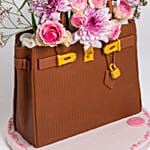 Mothers Day Bag Cake And Flowers