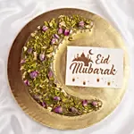 Pistachio Saffron Crescent Moon Cake For Eid
