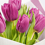 7 Purple Tulips Bouquet
