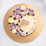Flowers And Macaroon Chocolate Cake