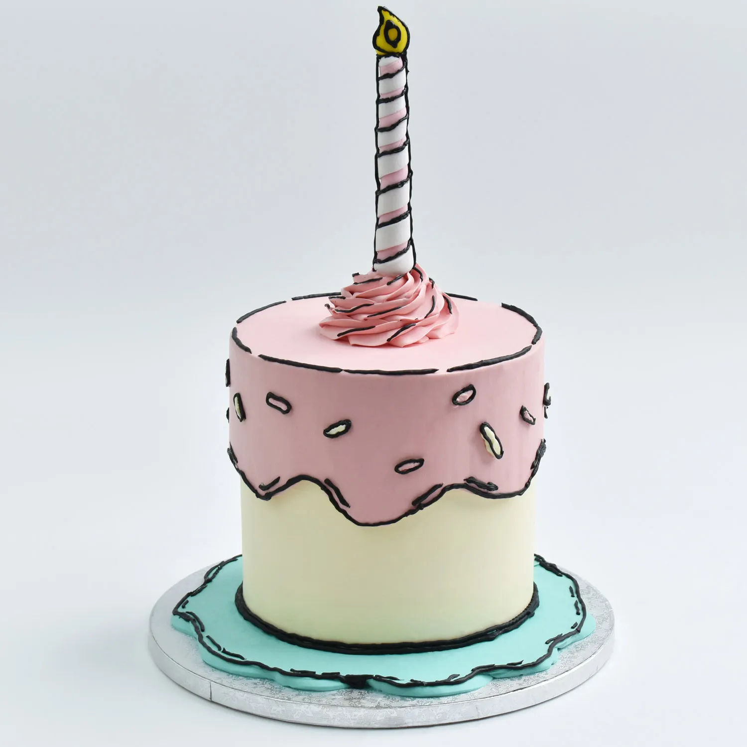 Online The Cartoon Candle Cake 4 Portion Gift Delivery in Bahrain FNP