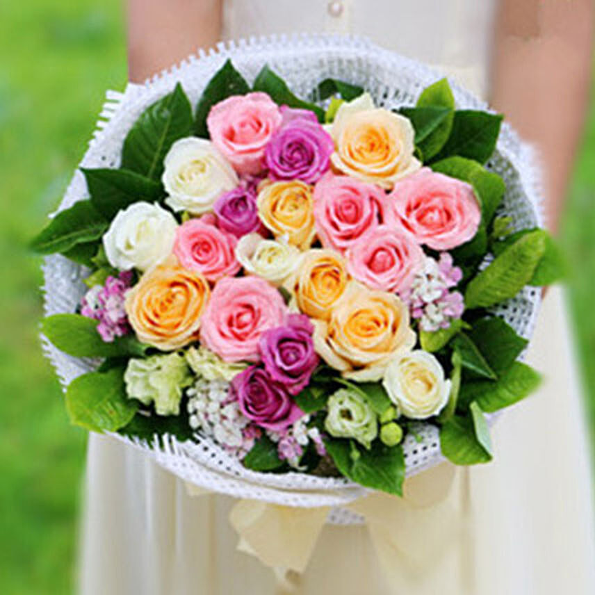 Colourful Summer Rose Bouquet