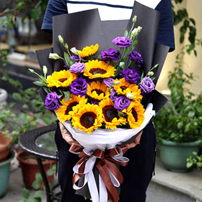 Sunflowers and Eustomas Sunflowers and Eustomas: Send Gifts To China