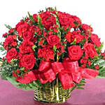 The Basket Of Red Florals