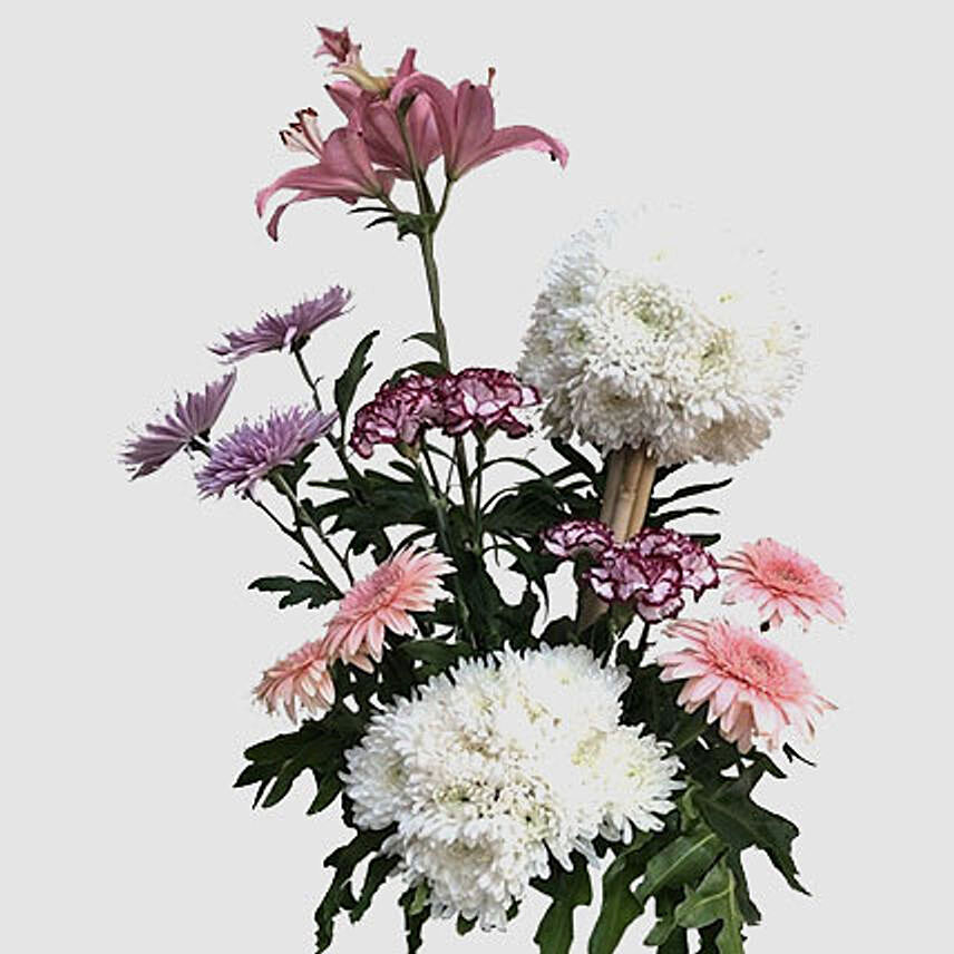 Delightful Mixed Flowers In Vase