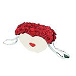 Romantic Red Roses In Heart Shape Box