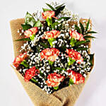 Lovely Orange Carnations Bouquet