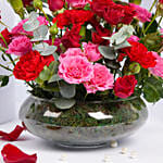 Roses Charm in Glass Dish