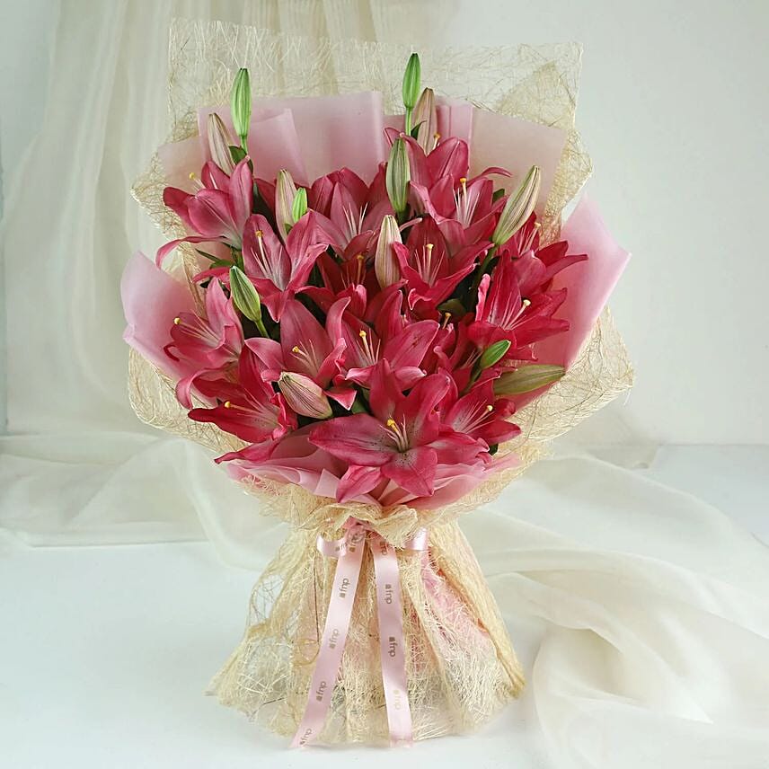 Mystical Lily Bouquet: Send Flowers To India