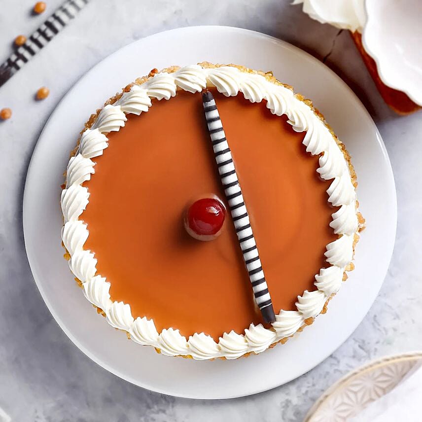 Golden Butterscotch Eggless Cake