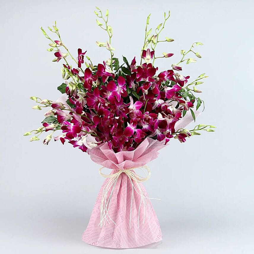 Luxe Love Orchids Bouquet Truffle Cake