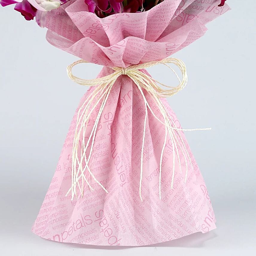 Luxe Love Orchids Bouquet Truffle Cake