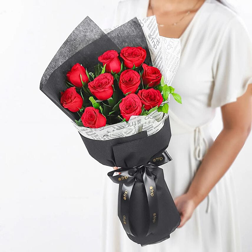 Premium Red Roses Double Wrapped Bouquet
