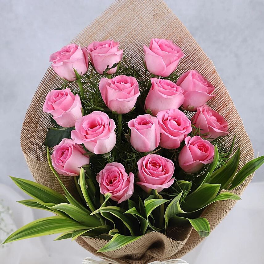 Sweet Pink Roses Bunch
