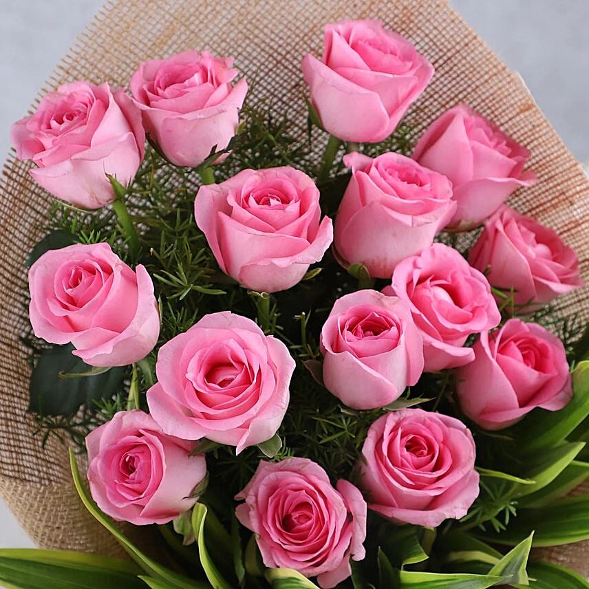 Sweet Pink Roses Bunch