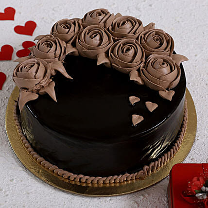 Chocolate Rose Designer Cake 1 Kg: Send Congratulations Gifts to India