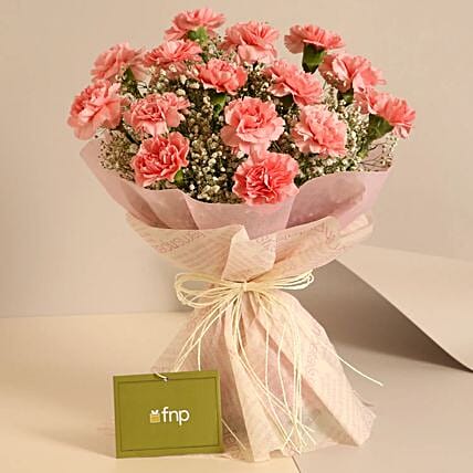 Love For Pastel Carnations Bouquet: Send Gifts To India