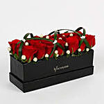 21 Premium Enticing Red Roses in Black FNP Box