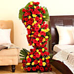 100 Red Yellow Roses Premium Arrangement