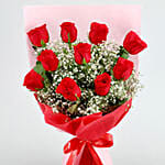 Magical Love Red Roses Bouquet And Truffle Cake