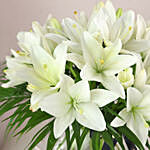 Pure 10 White Asiatic Lilies In Fishbowl Vase