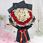 Spectacular Rose Bouquet And Truffle Combo