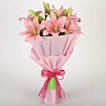 Admirable Pink Asiatic Lilies Bunch