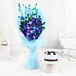 Azure Symphony Bouquet N Bento Cake