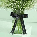 Blooming Asiatic Lilies In Black Ribbon Tied Vase