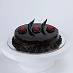 Eggless Chocolate Truffle Cake and Red Roses Bouquet