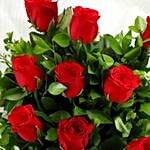 Elegant Vibe Red Roses Bouquet Pineapple Cake