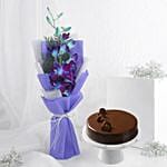 Enchanting Orchid Bouquet N Truffle Cake