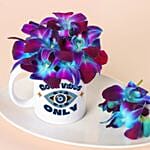 Good Vibes Mug N Orchids Combo