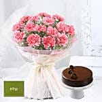 Magical Dust Carnations N Truffle Cake Combo