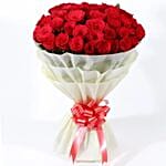 Majestic 50 Red Roses Bouquet