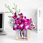 Personalised Birthday Orchids Wishes In Table Organiser