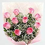 Pink Roses Bouquet N Black Forest Cake