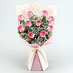 Pink Roses Bouquet N Black Forest Cake