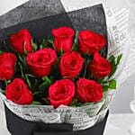 Premium Red Roses Double Wrapped Bouquet