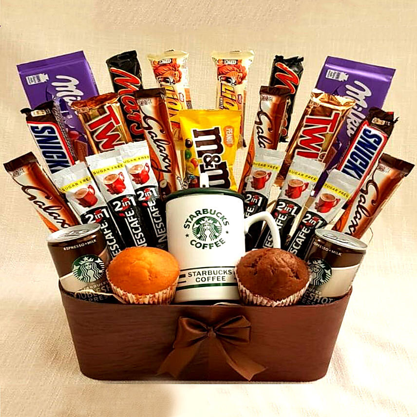 Coffee and Cupcakes Chocolaty Basket