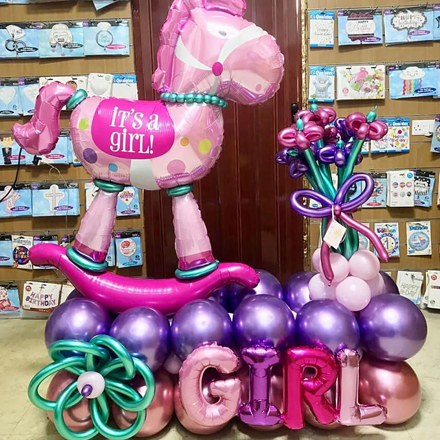 Baby Girl Balloon Arrangement