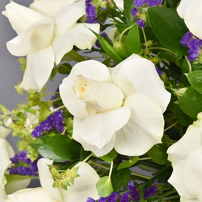 Beauty of White and Blue Flowers Vase