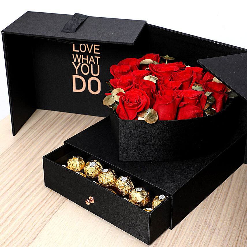 Luxurious Roses and Chocolate Box