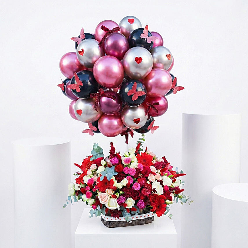 Signature Hot Air Balloon Flower Basket