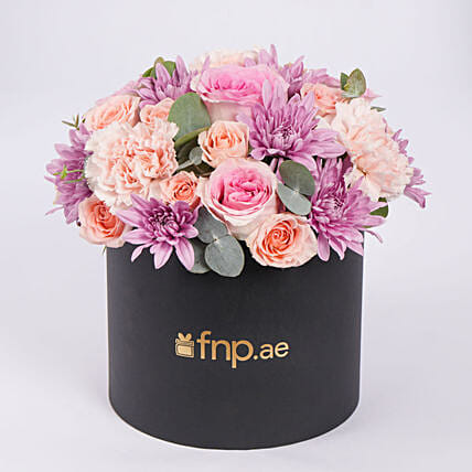 Elegant Flower Arrangement in Black Box: 